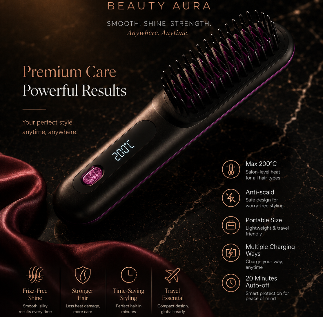 Beauty Aura™  Travel Hair Straightener